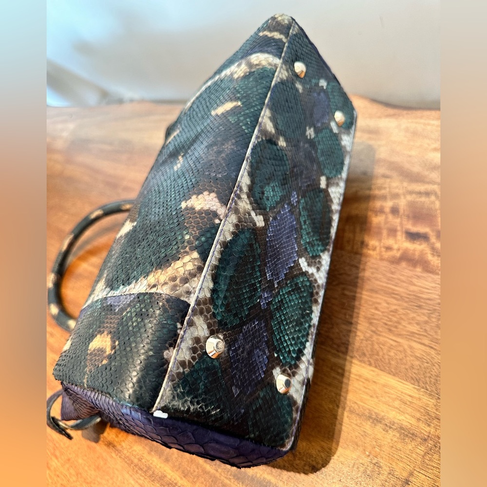 Python Print Real Snakeskin Leather Custommade Bag - image 2